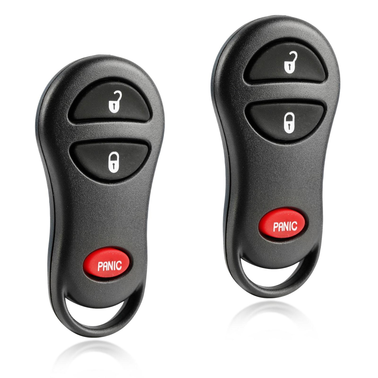 KeylessOption replacement fob for Jeep Cherokee, Grand Cherokee (56036859) 3-button fob, 2 pack